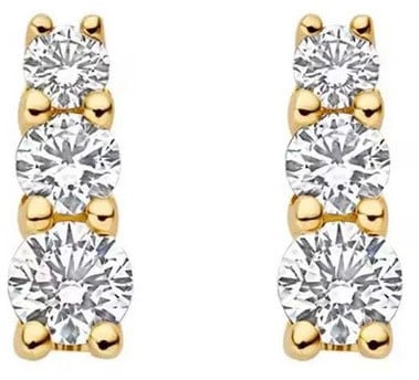 Blush Blush Oorbellen LG7030Y 14k Geelgoud met Drie Labgrown Diamanten Goud