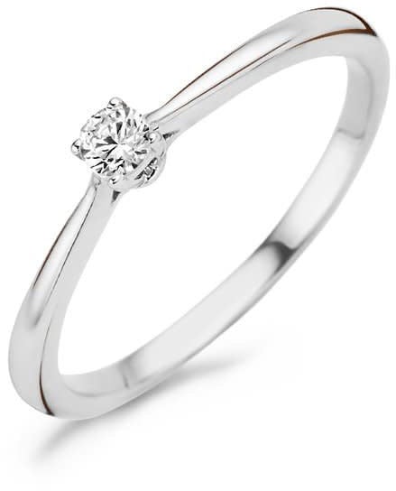 Blush 1186WZI/52 Ring 14 krt witgoud met zirkonia maat 52 Zilver