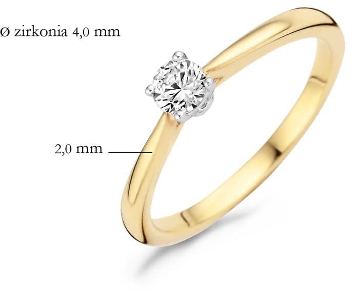 Blush 1187BZI/54 Ring 14 krt geelgoud met zirkonia maat 54 Goud