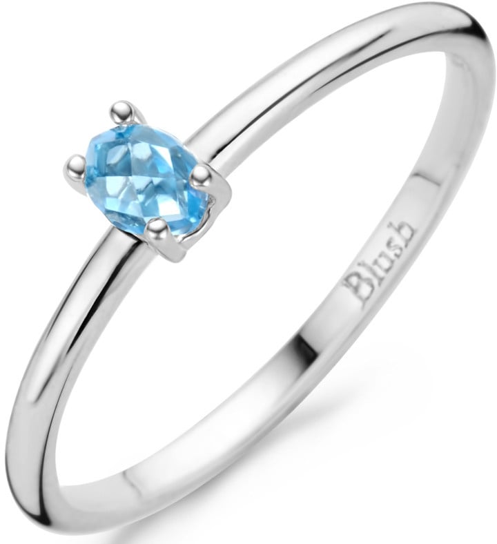 Blush Blush Ring 1204WBT/52 14kr Witgoud gezet met Blauw Topaas Maat 52 Zilver