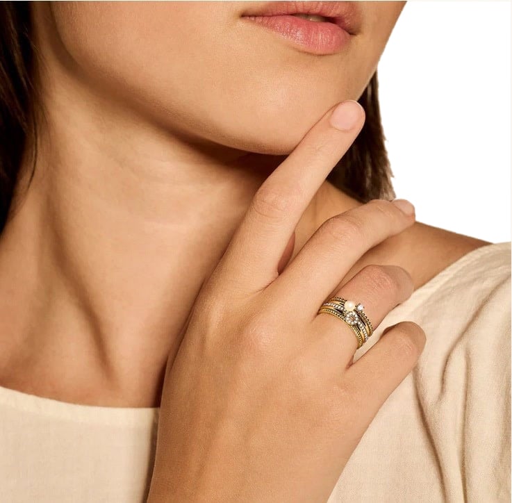 Blush Blush Ring 1213YPW/54 14k Geelgoud met Parel Maat 54 Goud