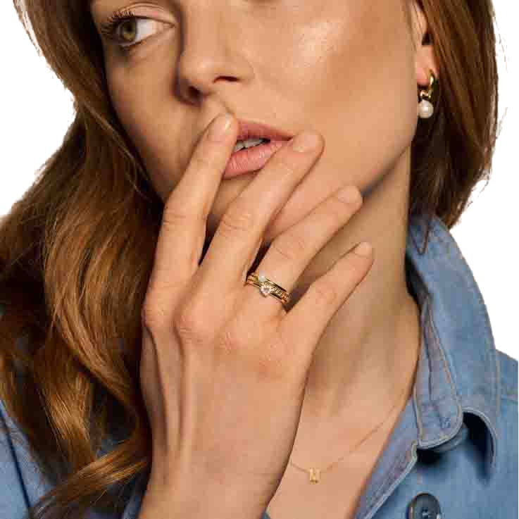 Blush Blush Ring 1213YPW/54 14k Geelgoud met Parel Maat 54 Goud