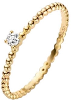 Blush Blush Ring 1215YZI/54 14k Geelgoud met Bolletjes Motief Maat 54 Goud