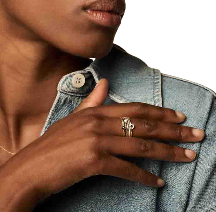 Blush Blush Ring 1215YZI/54 14k Geelgoud met Bolletjes Motief Maat 54 Goud