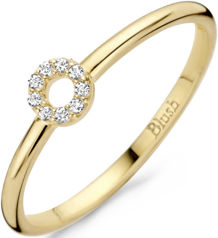 Blush Blush Ring 1217YZI/52 14k Geelgoud Cirkel Gezet met Zirkonia Maat 52 Goud
