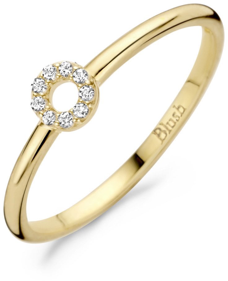 Blush Blush Ring 1217YZI/52 14k Geelgoud Cirkel Gezet met Zirkonia Maat 52 Goud