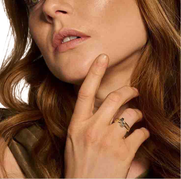 Blush Blush Ring 1227YLB/52 14k Geelgoud met Blauwe Topas Maat 52 Goud