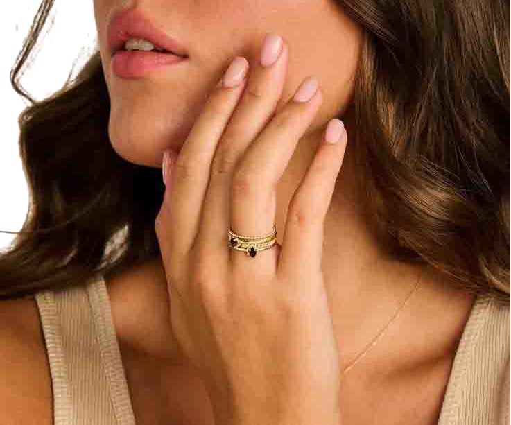 Blush Blush Ring 1227YSQ/54 14k Geelgoud met Smokey Quartz Maat 54 Goud
