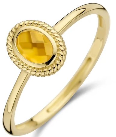 Blush Blush Ring 1239YMC/54 14k Geelgoud met Citrien Maat 54 Goud