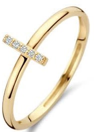 Blush Blush Ring 1259YZI/54 14k Geelgoud met Zirkonia Maat 54 Goud