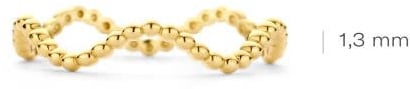 Blush Blush Ring 1262YGO/56 14k Geelgoud Wave met Bolletjes Maat 56 Goud