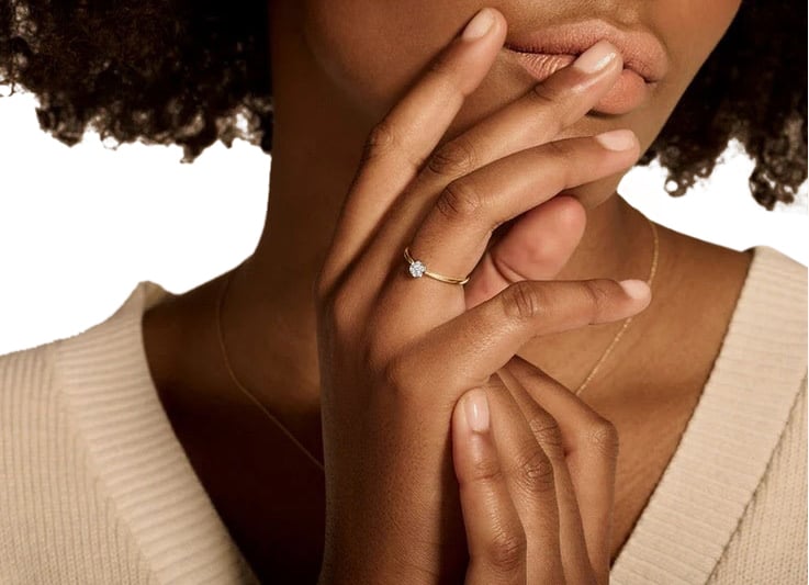 Blush Blush Ring 1610BDI/54 14k Geelgoud 0.11crt G SI Briljant geslepen Diamant Maat 54 Goud