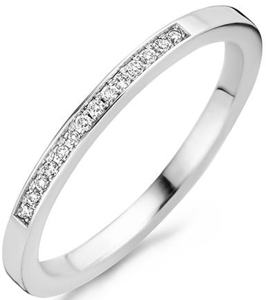 Blush 1630WDI/54 Ring 14 krt witgoud met diamant maat 54 Zilver