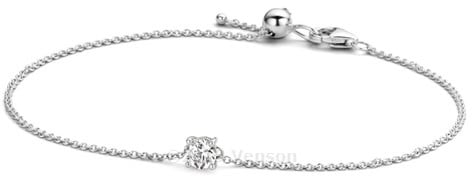 Blush Blush Armband 2166WZI 14k Witgoud met Briljant geslepen Zirkonia 18cm Zilver