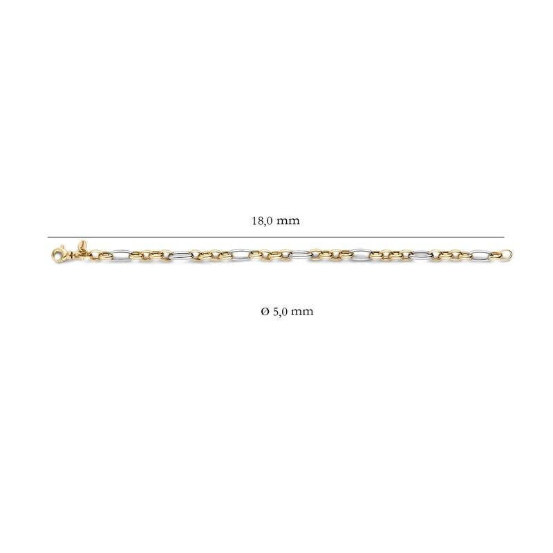Blush Blush Armband 2177BGO 14k Goud in Bi-color Jassaron Fantasie 18cm Goud