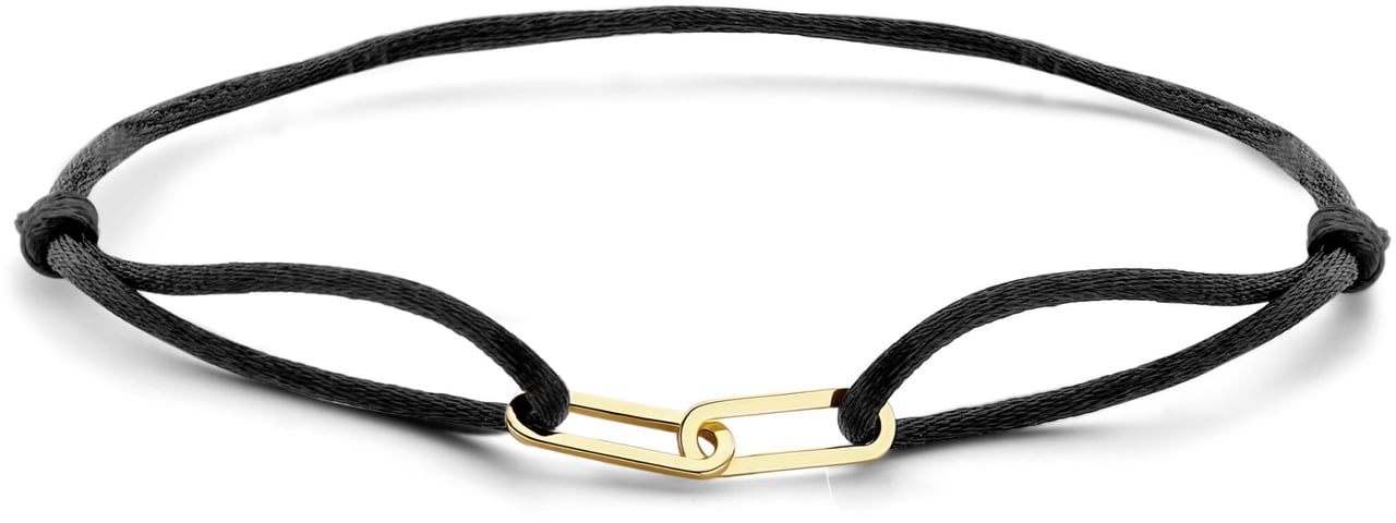 Blush Blush Armband 2180YGO 14k Geelgoud Closed Forever Element met Satijn Zwart