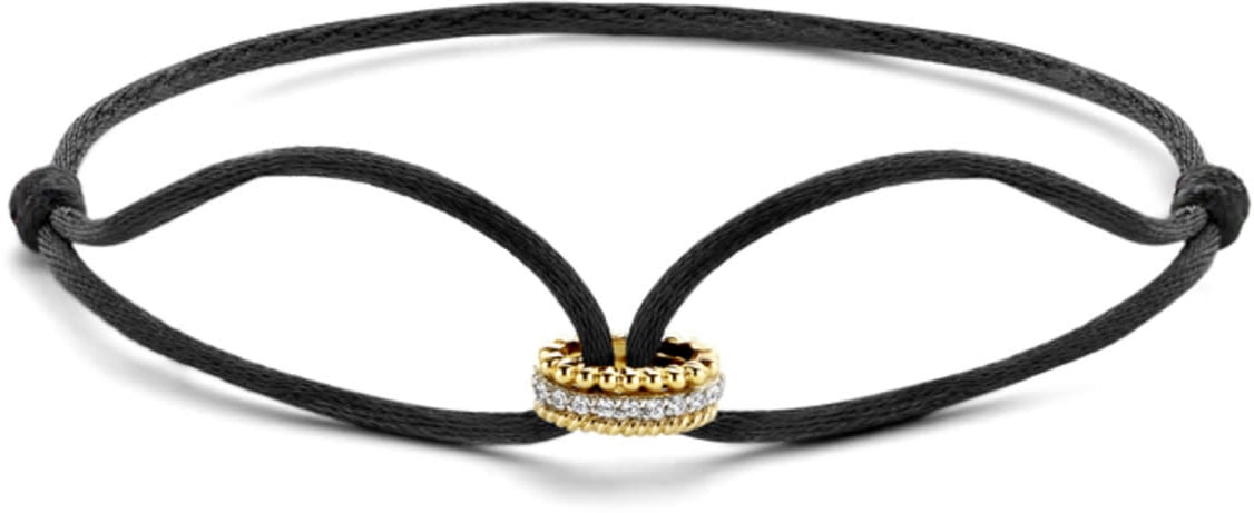 Blush Blush Armband 2181YZI 14k Geelgeel Element met Satijn Zwart