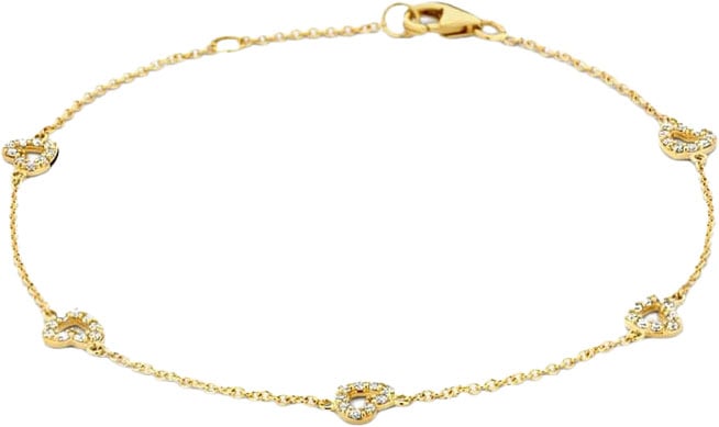 Blush Blush Armband 2211YZI 14k Geelgoud met Zirkonia Hartjes Goud