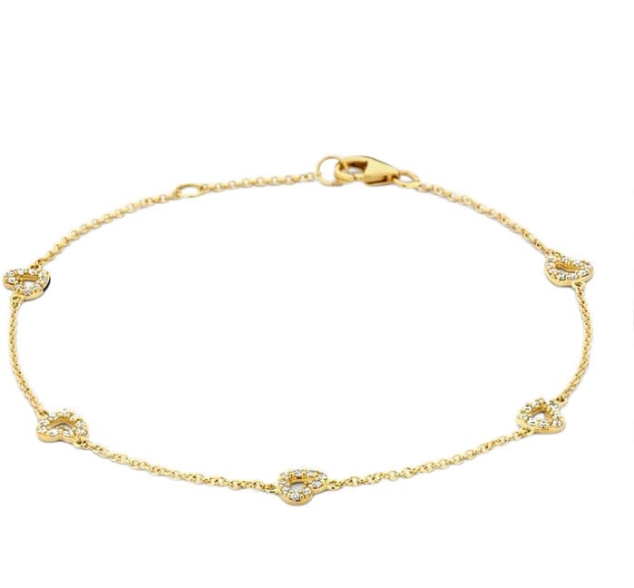 Blush Blush Armband 2211YZI 14k Geelgoud met Zirkonia Hartjes Goud