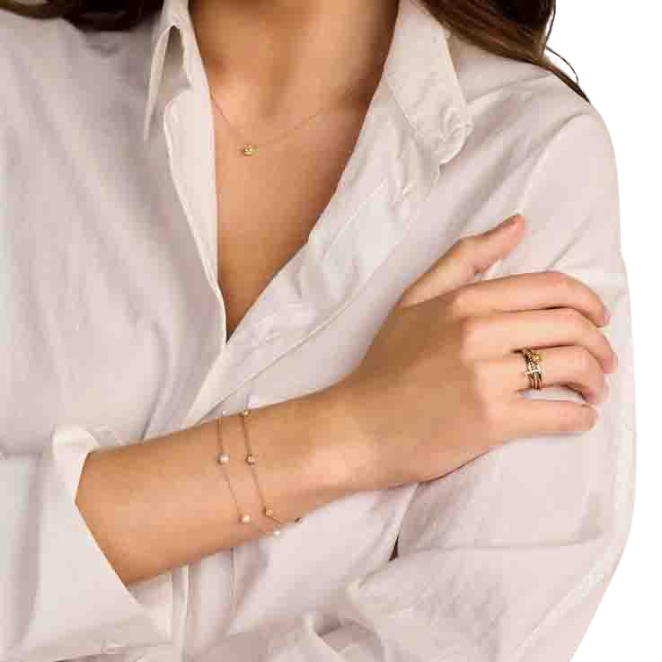 Blush Blush Armband 2213YZI 14k Geelgoud Rondjes met Briljant geslepen Zirkonia 18,5cm Goud