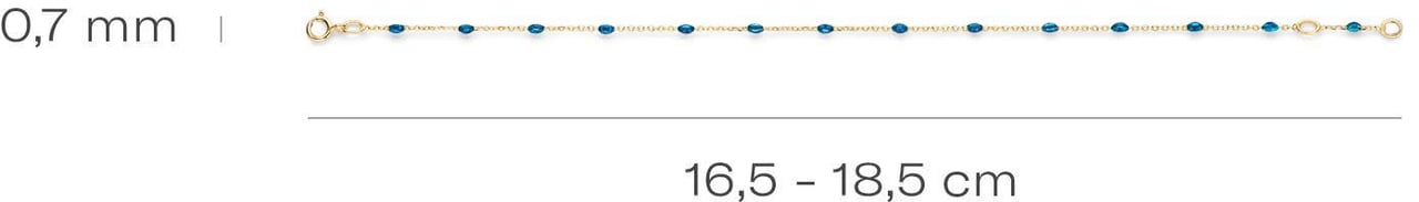 Blush Blush Armband 2226YRB 14K Geelgoud met blauw resin tussenstuk Goud