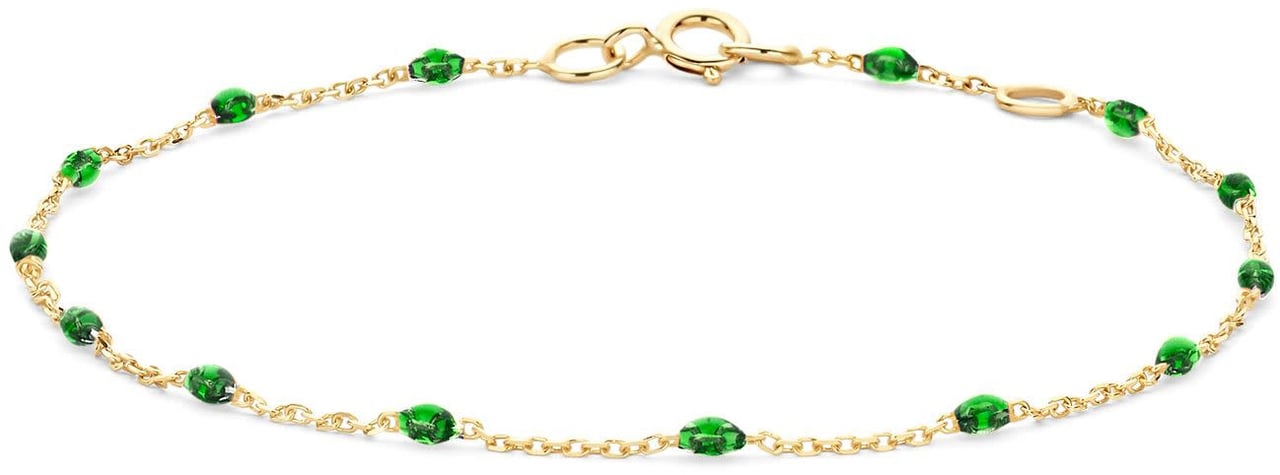 Blush Blush Armband 2226YRG 14K Geelgoud met groene resin tussenstuk Goud