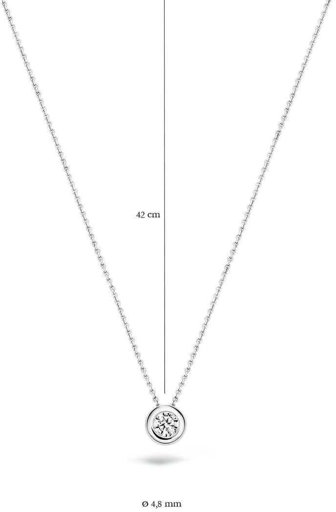 Blush 3052WZ Ketting 14 krt witgoud met zirkonia Zilver