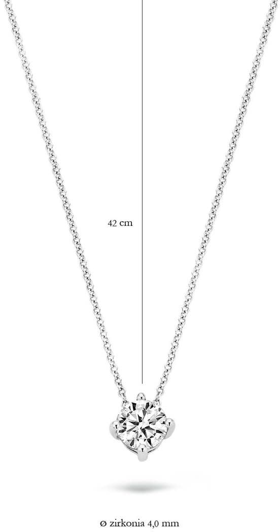 Blush 3057WZI Ketting 14 krt witgoud met zirkonia Zilver