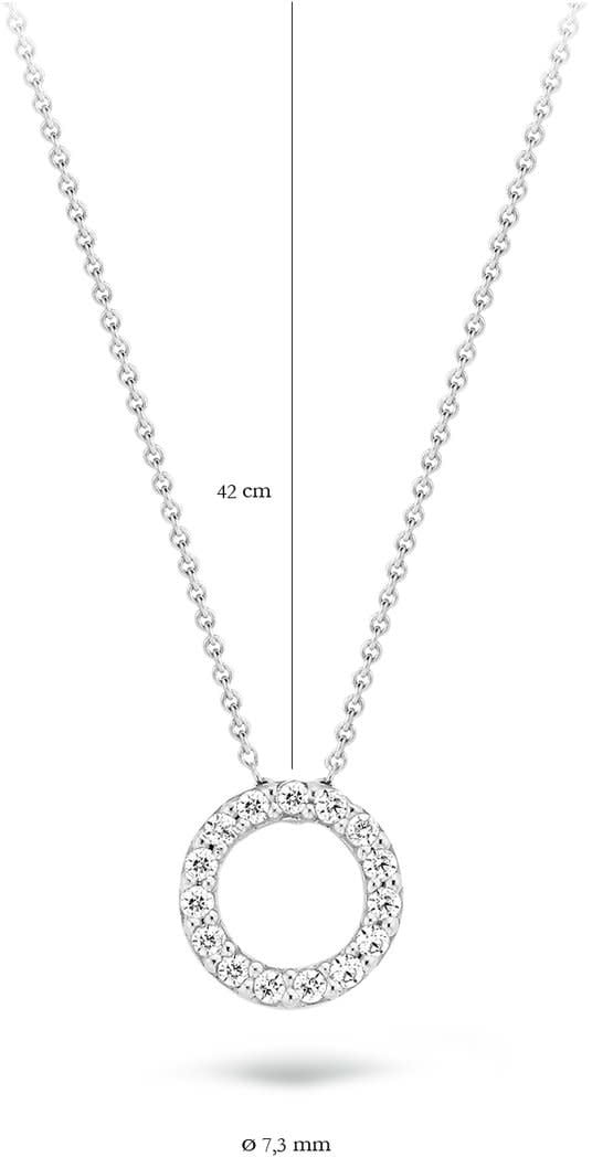 Blush 3065WZI Ketting 14 krt witgoud met zirkonia Zilver