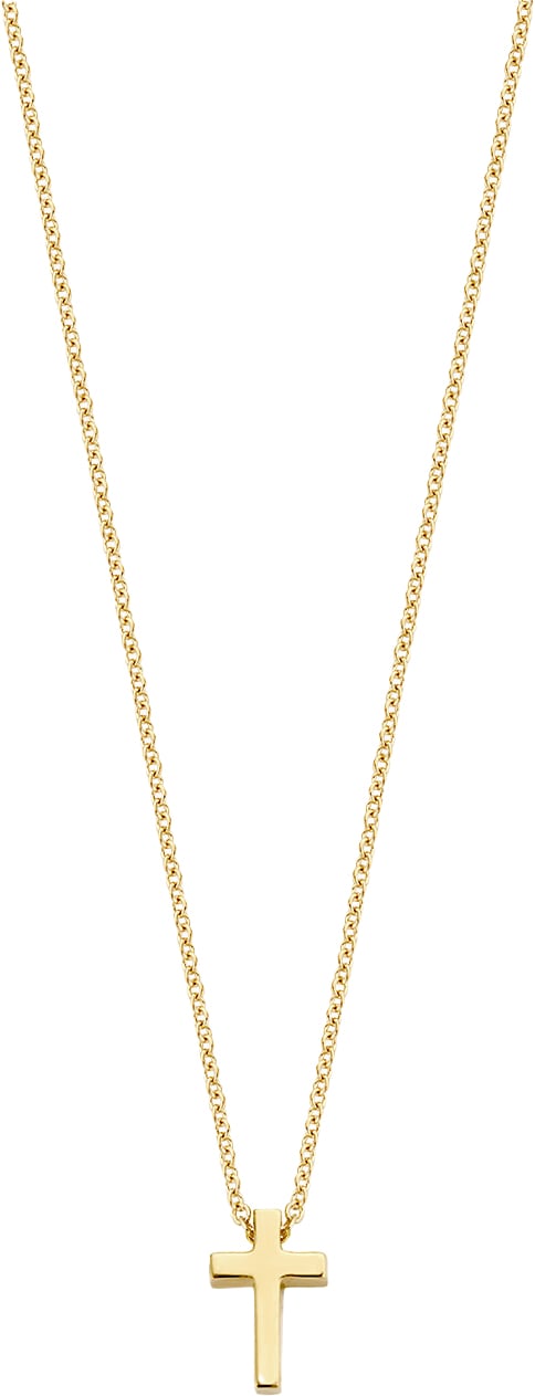 Blush Blush Collier met Hanger 3091YGO 14k Geelgoud Kruis Ketting 42cm Goud