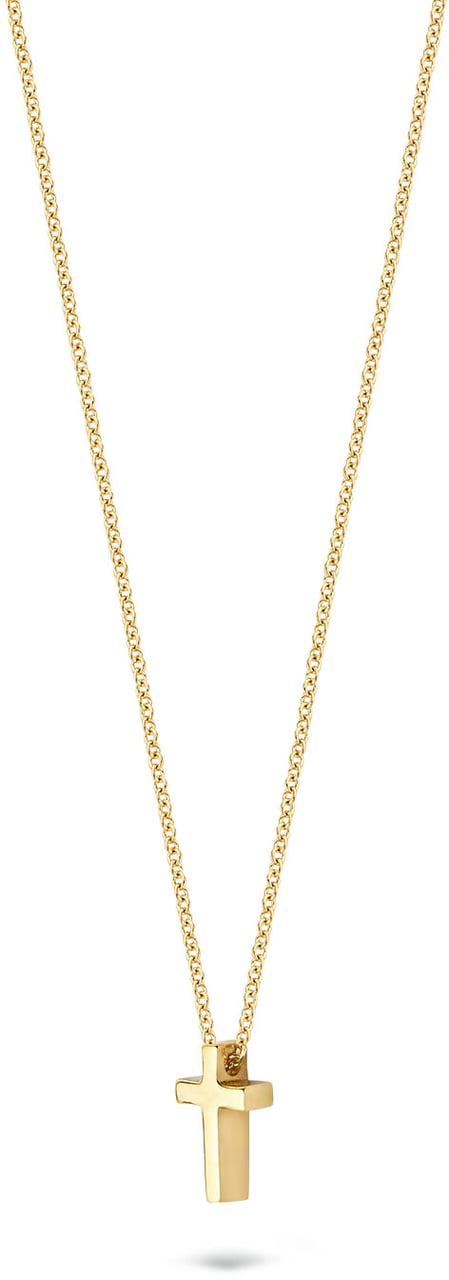 Blush Blush Collier met Hanger 3091YGO 14k Geelgoud Kruis Ketting 42cm Goud