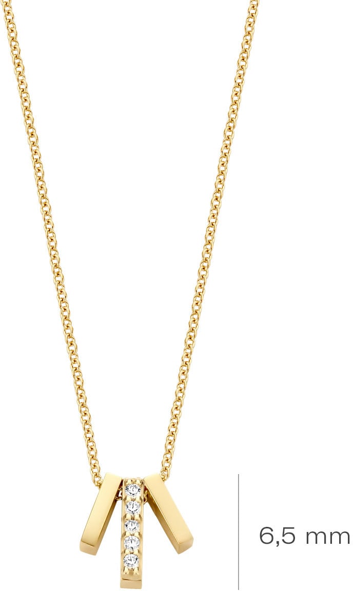 Blush Blush Collier met Hanger 3122YZI 14k Geelgoud met 3 balkjes als bedel 42cm Goud