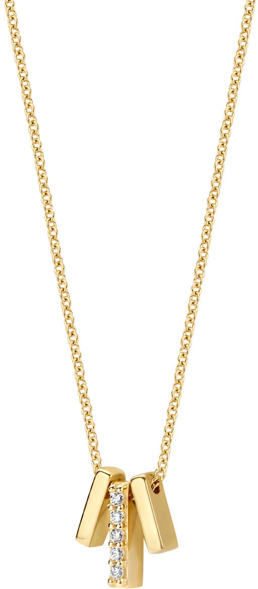 Blush Blush Collier met Hanger 3122YZI 14k Geelgoud met 3 balkjes als bedel 42cm Goud