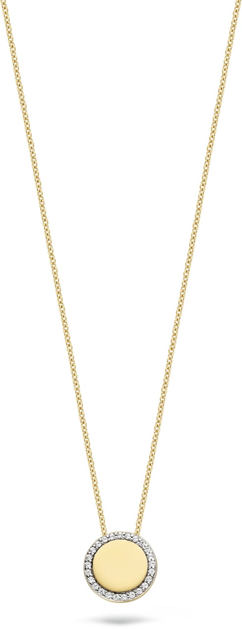 Blush Blush Collier 3124YZI 14k Geelgoud met Ronde Hanger Gezet met zirkonia 42cm Goud