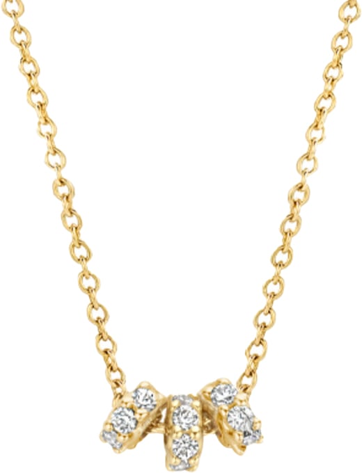 Blush Blush Collier 3136YZI 14k Geelgoud met Drie ringentjes gezet met Zirkonia 42cm Goud