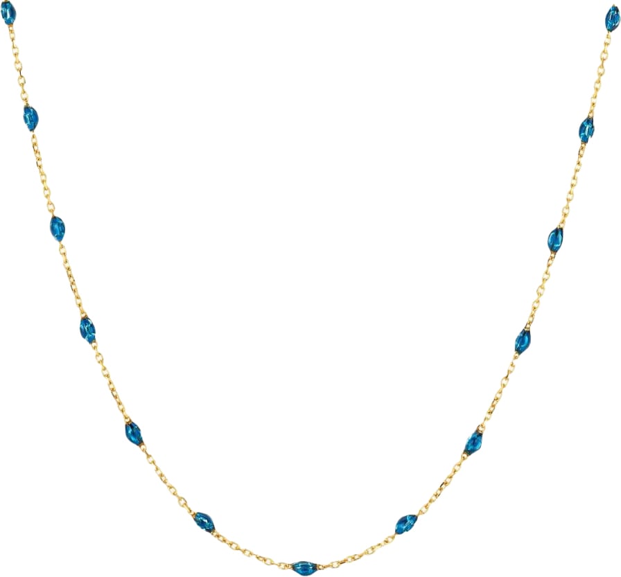 Blush Blush Collier 3162YRB 14k Geelgoud met Blauwe Resin 16.5 - 18.5cm Goud