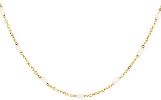 Blush Blush Collier 3162YRM 14k Geelgoud met Witte Bolletjes 42cm Goud