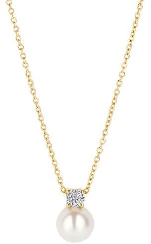 Blush Blush Collier 3163YPW 14k Geelgoud met Parel en Zirkonia Hanger 42cm Goud