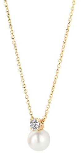 Blush Blush Collier 3163YPW 14k Geelgoud met Parel en Zirkonia Hanger 42cm Goud