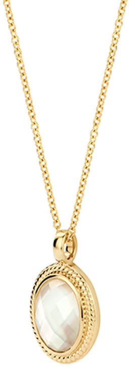 Blush Blush Collier 3169YMQ 14k Geelgoud met Ovale Hanger MOP 42cm Goud