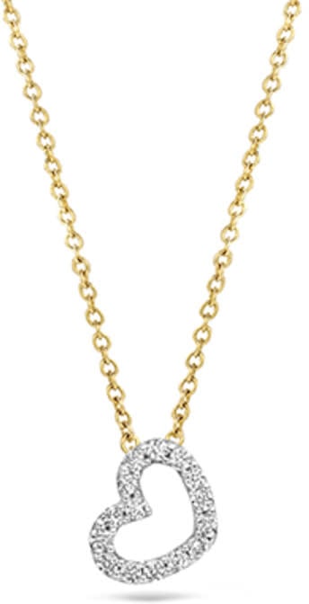 Blush Blush Collier 3608YDI 14k Geelgoud 0,06crt G SI Briljant geslepen Diamant Hart 42cm Goud
