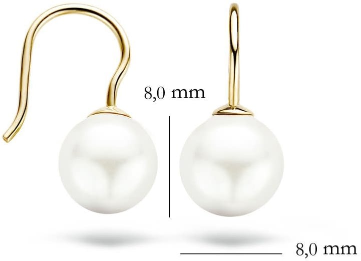 Blush 7050YPW Oorbellen 14 krt geelgoud met Swarovski parel Goud