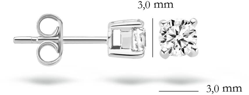 Blush 7128WZI Oorbellen 14 krt witgoud met zirkonia Zilver