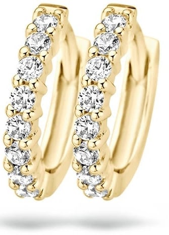 Blush Blush Oorbellen 7134YZI 14k Geelgoud met Zirkonia 1.9mm x 10.8mm Goud
