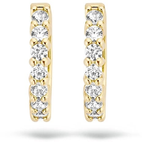 Blush Blush Oorbellen 7134YZI 14k Geelgoud met Zirkonia 1.9mm x 10.8mm Goud