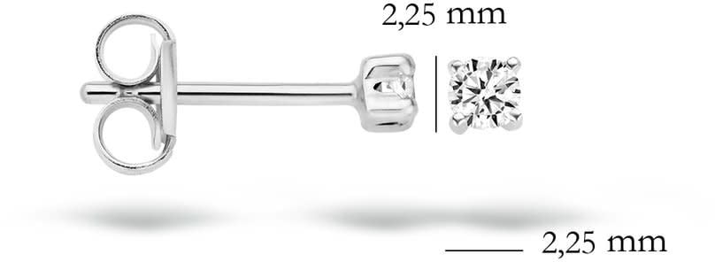 Blush 7138WZI Oorbellen 14 krt witgoud met zirkonia Zilver