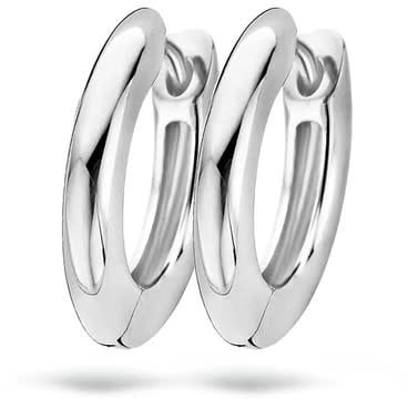 Blush 7165WGO Oorbellen creool 14 Krt witgoud Zilver