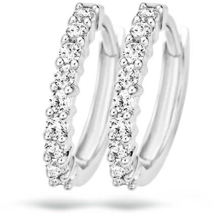 Blush 7166WZI Oorbellen 14 krt witgoud met zirkonia Zilver