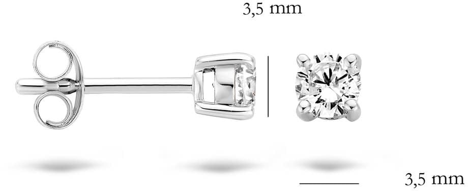 Blush 7212WZI Oorbellen 14 krt witgoud met zirkonia Zilver