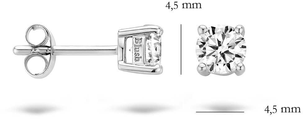 Blush 7213WZI Oorbellen 14 krt witgoud met zirkonia Zilver